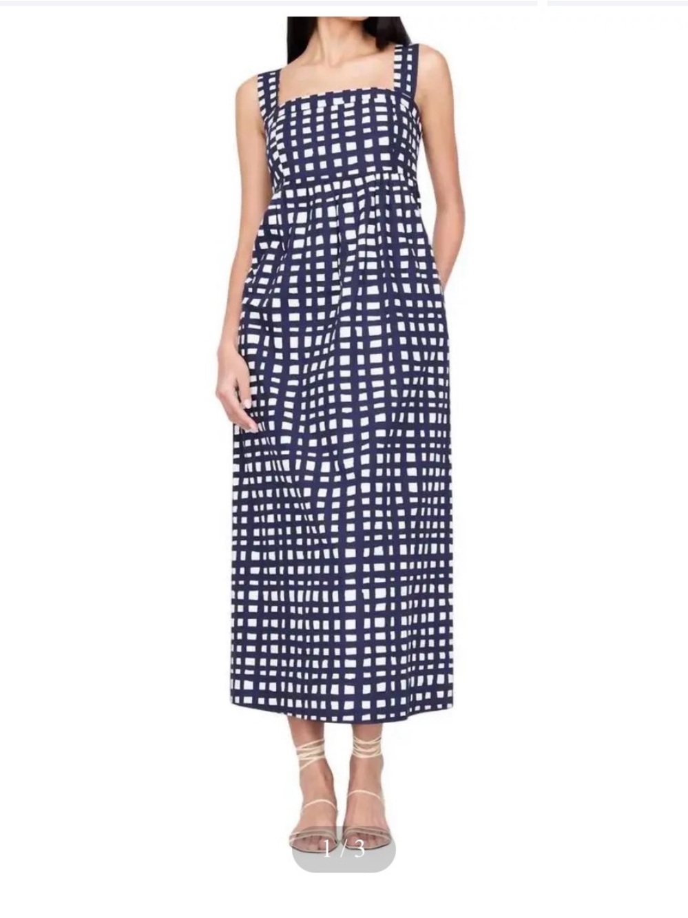 MARIE OLIVER Ellsey Dress, Blue and White Size M